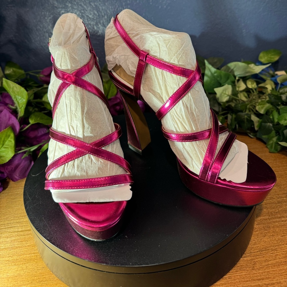 NIB Kenneth Cole NY Women’s Allen Platform Hot Pink Sz 9 - Picture 3 of 7